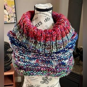 Vibrant Multicolor Knit Infinity Scarf